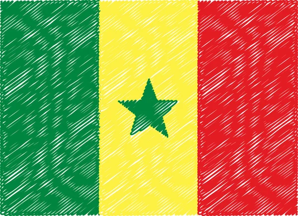 Senegal flag embroidered zigzag — Stock Vector