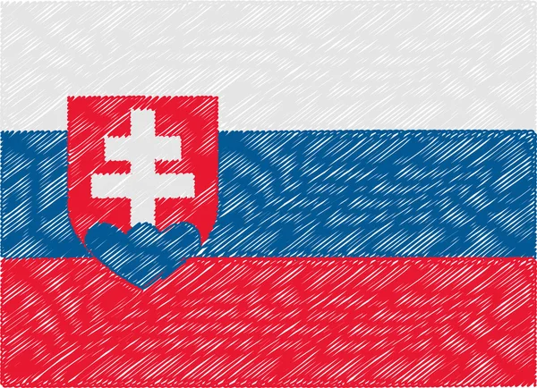 Slovakia flag embroidered zigzag — 图库矢量图片