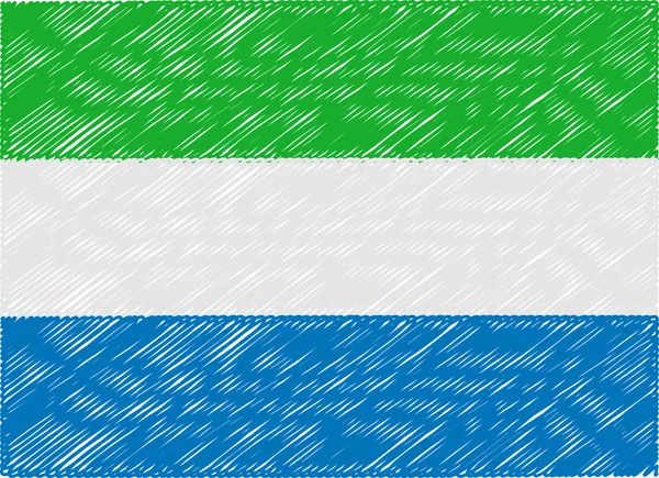 Sierra leone flag embroidered zigzag — Stockový vektor