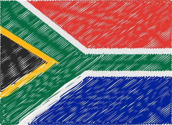 South africa flag embroidered zigzag — Stockvector