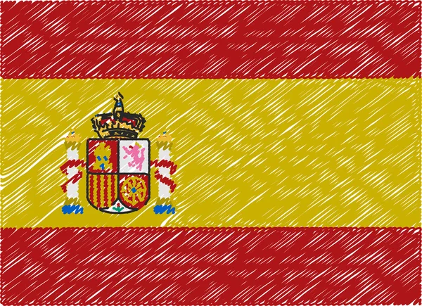 Drapeau espagne zigzag brodé — Image vectorielle