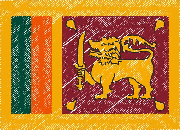 Sri lanka flag embroidered zigzag — стоковий вектор