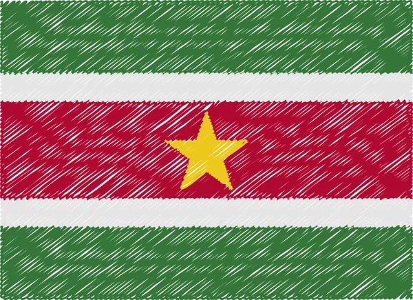 Suriname flag embroidered zigzag — 图库矢量图片