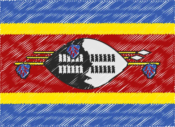 Swaziland flag embroidered zigzag — Stockový vektor