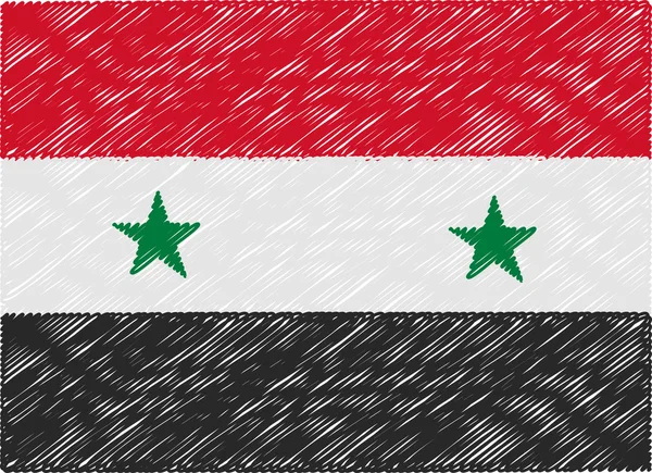 Syria flag embroidered zigzag — Διανυσματικό Αρχείο