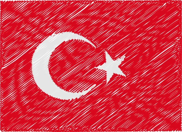 Turkey flag embroidered zigzag — Stock Vector