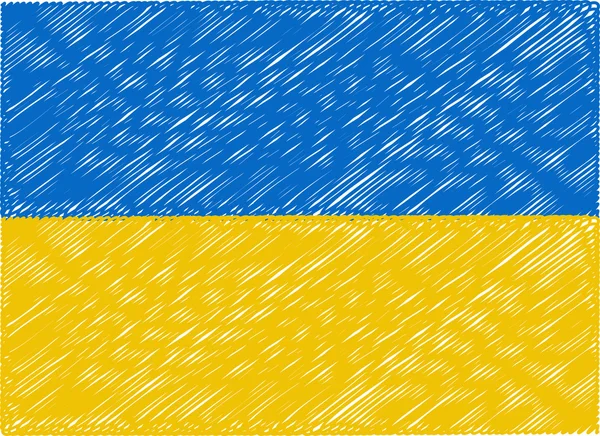 Ukrainische Flagge im Zickzack bestickt — Stockvektor