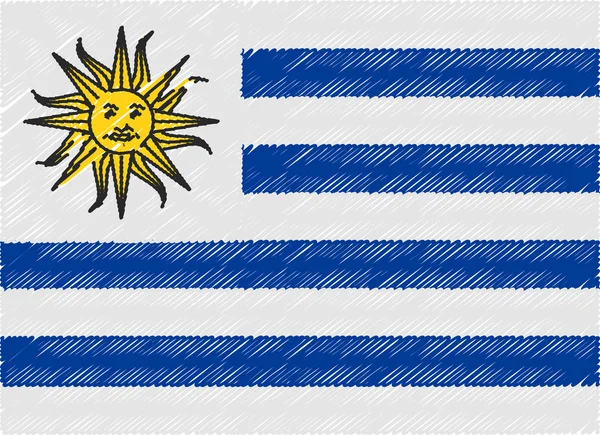 Uruguay flag embroidered zigzag — Stock Vector