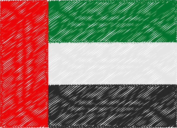 United arab flag embroidered zigzag — ストックベクタ