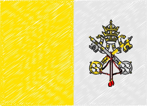 Vatican flag embroidered zigzag — ストックベクタ