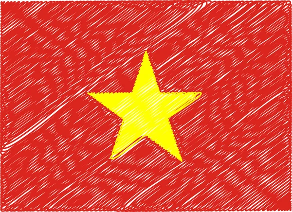 Vietnam flag embroidered zigzag — Stock vektor