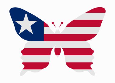 Liberya bayrağı kelebek