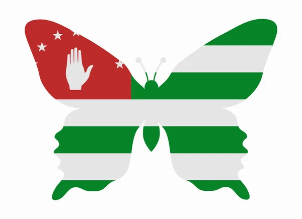 Drapeau abkhazie papillon — Image vectorielle