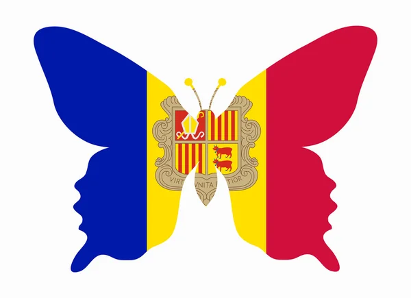 Vlag van Andorra butterfly — Stockvector