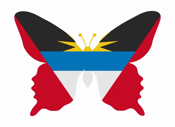 安提瓜国旗蝴蝶 — 图库矢量图片