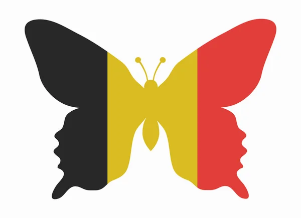 Flaga Belgii motyl — Wektor stockowy