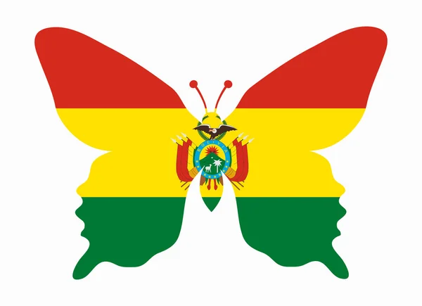 Bolivia flag butterfly — Stock Vector