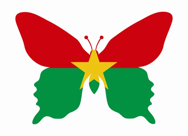 Burkina flag butterfly — Stock Vector