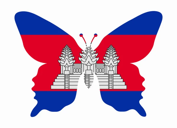 Kambodschanischer Flaggenfalter — Stockvektor