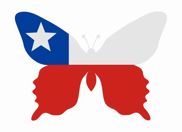 Chile vlajka motýl — Stockový vektor