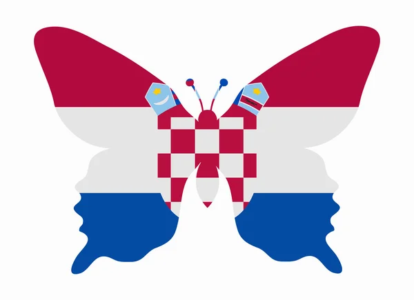 Метелик Прапор Хорватії — стоковий вектор