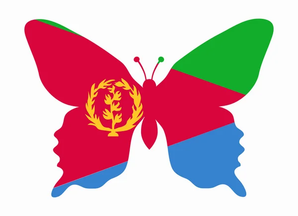 Eritrea flag butterfly — Stock Vector