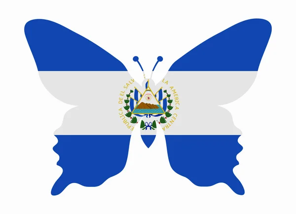 El salvador flag butterfly — Stock Vector