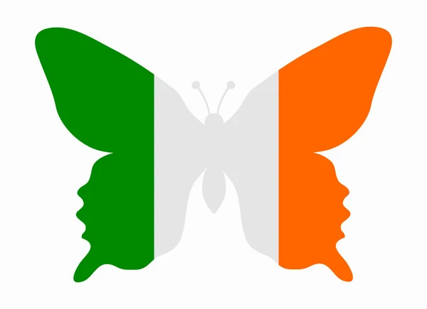 Ireland flag butterfly — Stock Vector