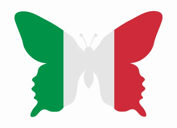 Italia bandiera farfalla — Vettoriale Stock