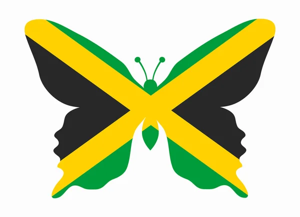 Jamaica bandera mariposa — Archivo Imágenes Vectoriales