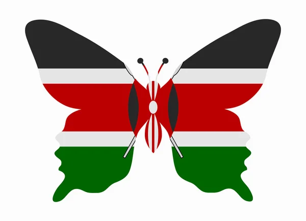 Bandeira kenya borboleta — Vetor de Stock
