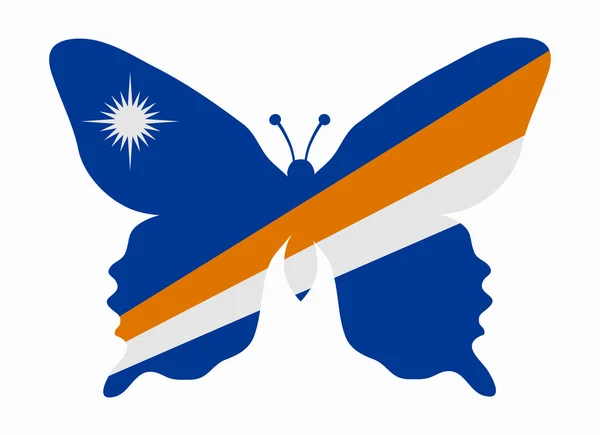 马绍尔群岛国旗蝴蝶 — 图库矢量图片