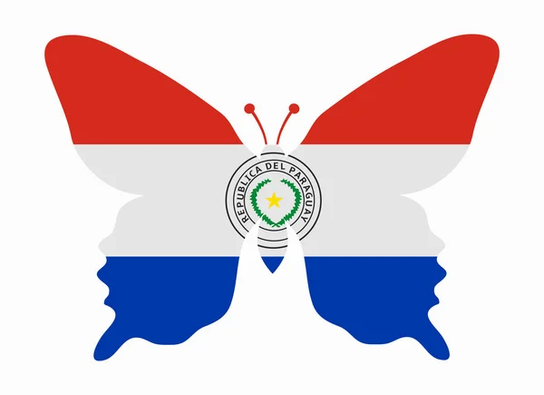 巴拉圭国旗蝴蝶 — 图库矢量图片
