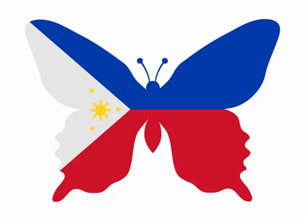 Filipíny vlajka motýl — Stockový vektor