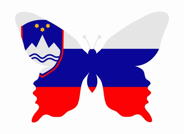 Drapeau slovenia papillon — Image vectorielle