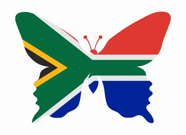 Drapeau sud-africain papillon — Image vectorielle