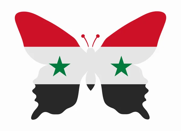 Vlag van Syrië butterfly — Stockvector