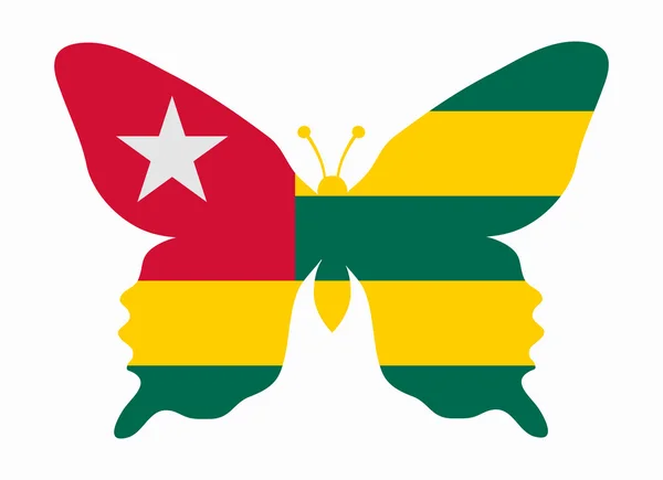 Togo flag butterfly — Stock Vector