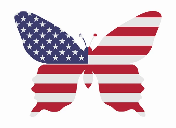 Vereinigte Staaten Flagge Schmetterling — Stockvektor