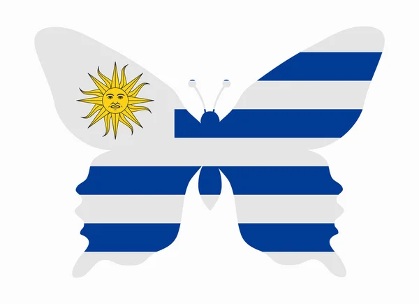 Bandera de uruguay mariposa — Archivo Imágenes Vectoriales