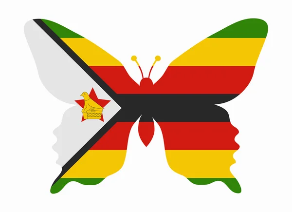 Zimbabwe bandiera farfalla — Vettoriale Stock