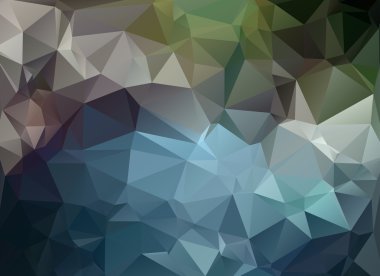 düşük Poli arka plan orman ve nehir