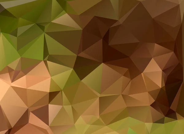 Low poly green and brown — Stock Vector