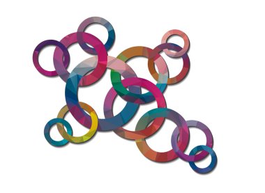 düşük Poli şekil soyut daireler