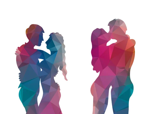 Low poly couples dansant — Image vectorielle