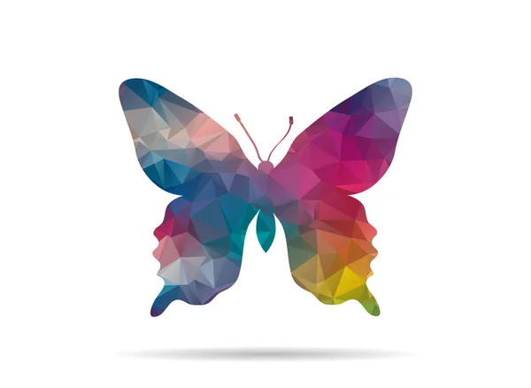 Faible icône papillon poly — Image vectorielle