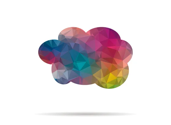 Bajo poli nube colorido icono — Vector de stock