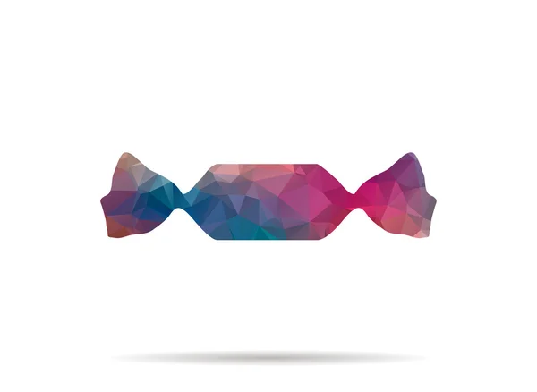 Low Poly bunte Süßigkeiten Symbol — Stockvektor