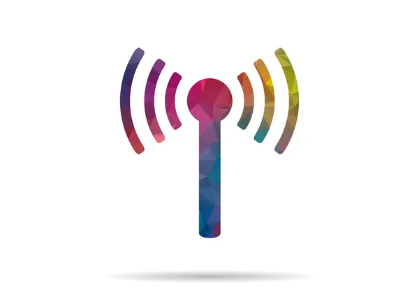 Låga poly färgglada ikonen wifi signal — Stock vektor