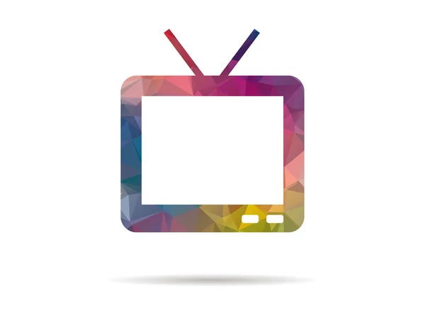 Low poly icône de télévision colorée — Image vectorielle